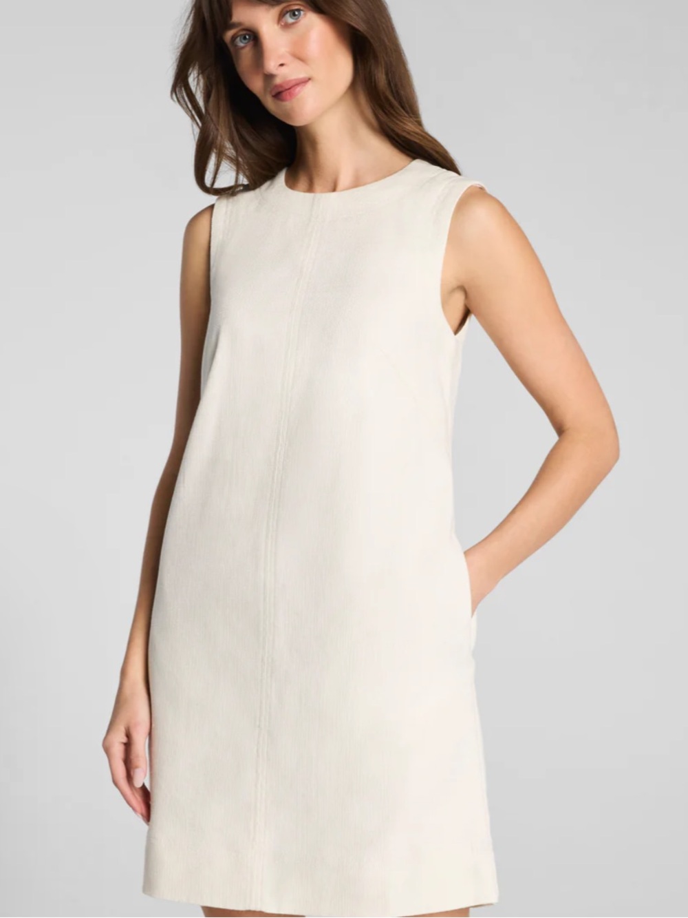 SPANX Ivory Sleeveless Mini Shift Dress